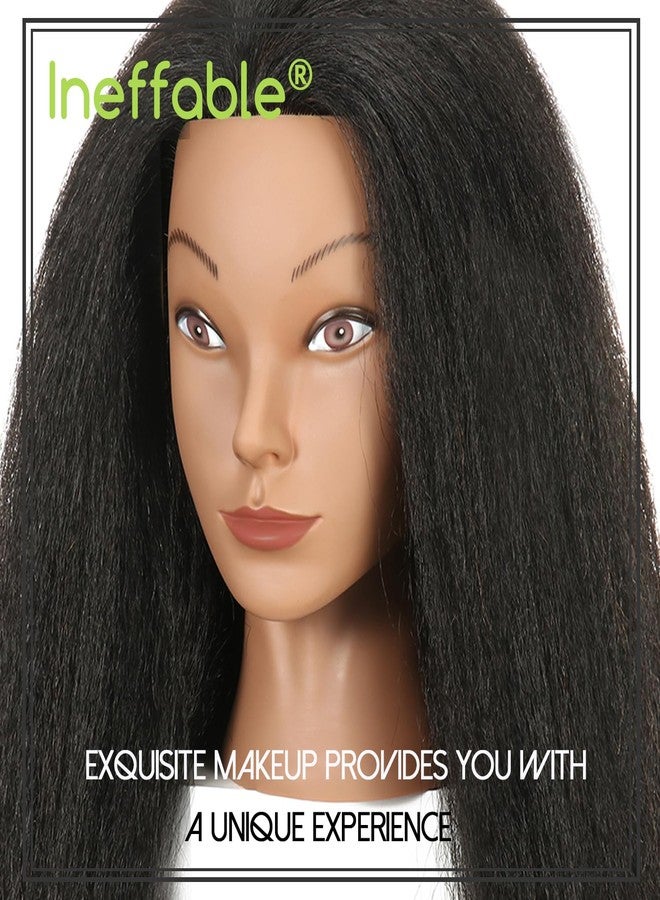 Ineffable 16"Mannequin Head with 100% Real Human Hair Mannequin Head for Braiding Hairstylists Manikin Head Cosmetology Doll Head for Hair Styling (16inch) - Image 3